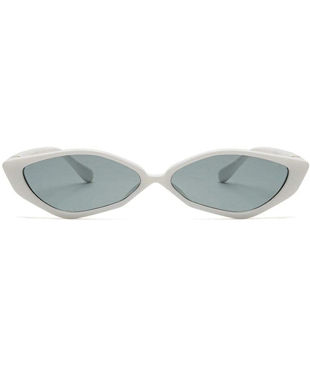 Goggle Women Small Frame Polygon Sun Glasses 2018 New Popular Brand Designer Oval UV400 Goggles - White&gray - CX18M8AXG9W $2...