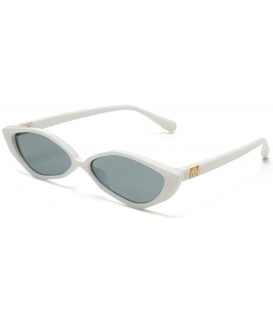 Goggle Women Small Frame Polygon Sun Glasses 2018 New Popular Brand Designer Oval UV400 Goggles - White&gray - CX18M8AXG9W $2...