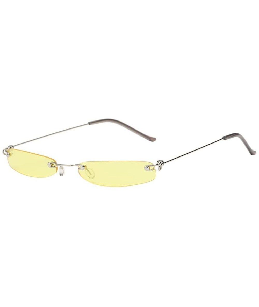Aviator Women Men Vintage Transparent Small Frame Sunglasses Retro Eyewear Fashion Luxury Accessory (Multicolor) - CV195N2EOX...