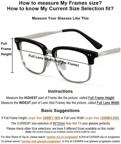 Goggle Polarized Clip-on Flip Up Metal Clip Rimless Sunglasses for Prescription Glasses - Brown - CR18QEEWK27 $10.81