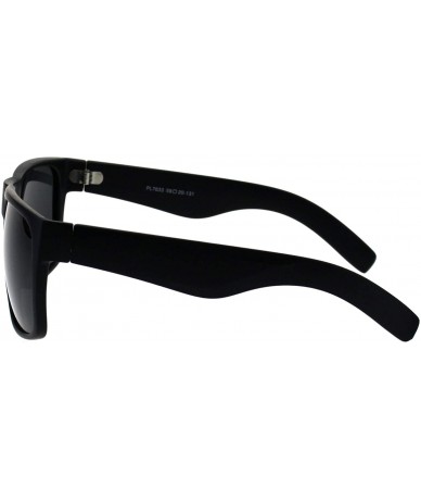 Rectangular Mens Polarized Lens Sunglasses Classic Fashion Rectangular Frame - Matte Black (Black) - CR18KAHQ4L2 $14.66