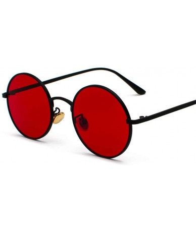 Goggle Sunglasses with Red Lenses Round Metal Frame Vintage Retro Glasses Unisex as in Photo Gold with Clear - C4194O39LS0 $5...