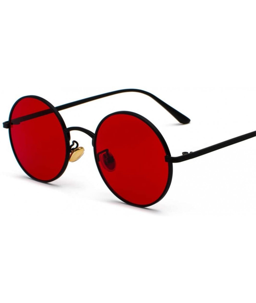 Goggle Sunglasses with Red Lenses Round Metal Frame Vintage Retro Glasses Unisex as in Photo Gold with Clear - C4194O39LS0 $2...