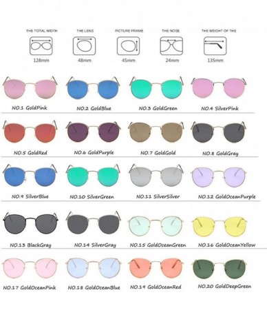 Square Round Retro Sunglasses Women Luxury Brand Glasses Women/Men Small Mirror Oculos De Sol Gafas UV400 - Goldblue - CR197A...