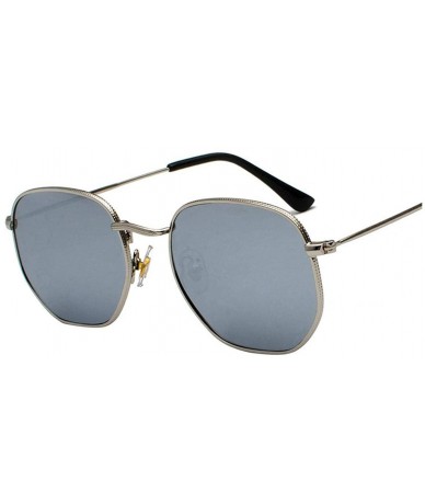 Oversized Vintage Sunglasses Men Square Metal Frame Pilot Mirror Classic Retro Sun Glasses Women Luxury Summer Eyewear - CA19...
