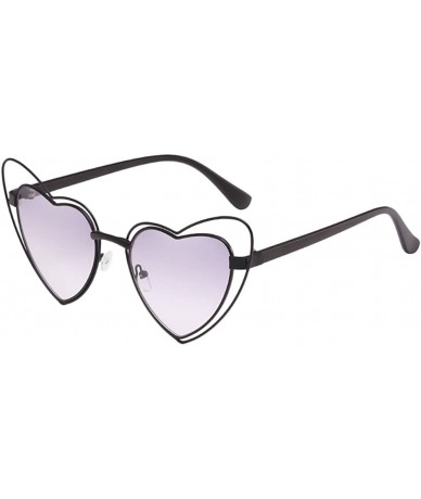 Sport Heart-shaped Sunglasses Driving Glasses Traveling Holiday UV Protection - Black - CV18DMQCWRR $17.86