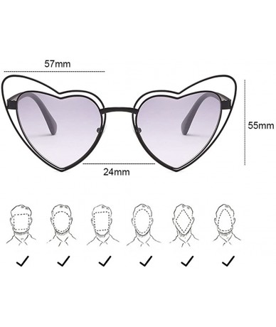 Sport Heart-shaped Sunglasses Driving Glasses Traveling Holiday UV Protection - Black - CV18DMQCWRR $17.86