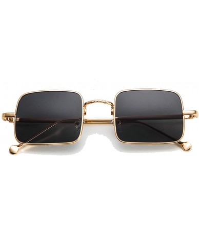 Square Classic style Arched Square Sunglasses for Unisex Metal PC UV 400 Protection Sunglasses - Gold Black - CU18SAT2O4S $29.27