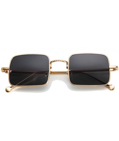 Square Classic style Arched Square Sunglasses for Unisex Metal PC UV 400 Protection Sunglasses - Gold Black - CU18SAT2O4S $18.87