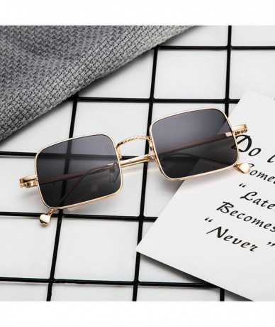 Square Classic style Arched Square Sunglasses for Unisex Metal PC UV 400 Protection Sunglasses - Gold Black - CU18SAT2O4S $18.87
