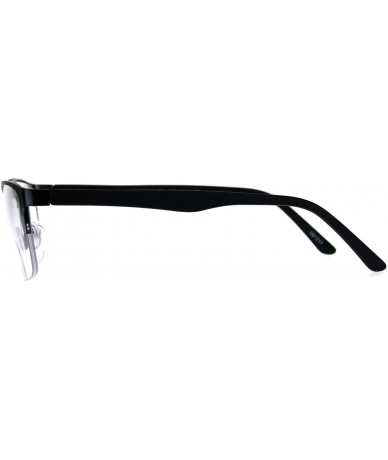Rectangular Mens Half Metal Rim Powered Bifocal Reading Eyeglasses - Gunmetal Black - CL180YSZDG4 $14.81