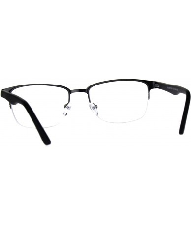 Rectangular Mens Half Metal Rim Powered Bifocal Reading Eyeglasses - Gunmetal Black - CL180YSZDG4 $14.81