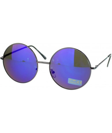 Retro 70s Hippie Circle Lens Round Lennon Mirrored Lens Sunglasses ...