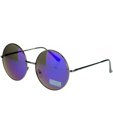 Retro 70s Hippie Circle Lens Round Lennon Mirrored Lens Sunglasses ...
