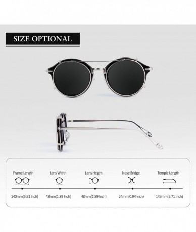 Goggle Clip on Steampunk Polarized Sunglasses Alloy Double Lens for Men and Women - Silver Frame/Grey Lens - CS18N6MLDI6 $19.16