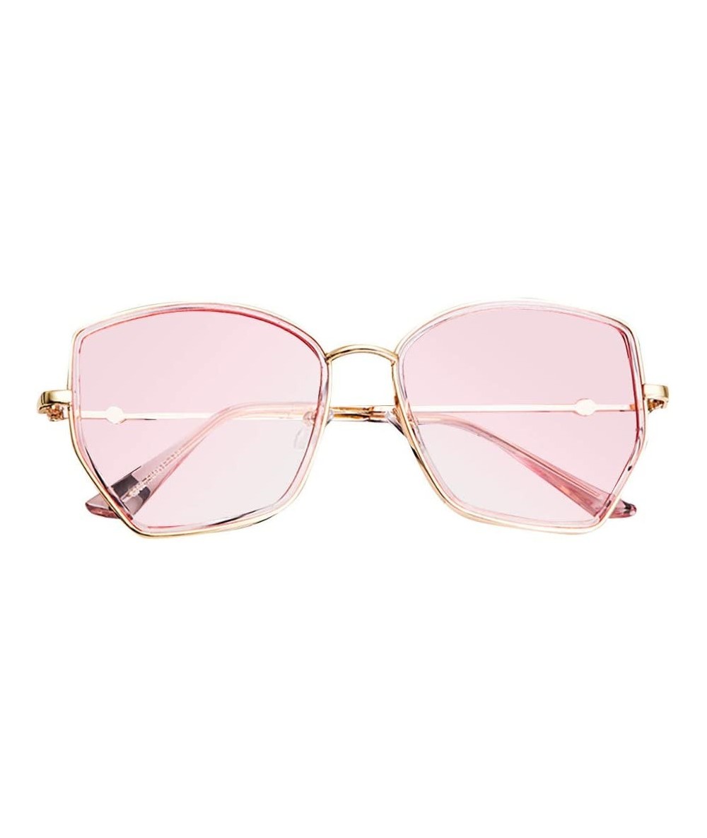 Rectangular Sunglasses Irregular Polarized Classic - Pink - C918U93T2GM $11.48