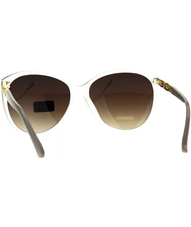 Butterfly Womens Rhinestone Jewel Designer Fashion Butterfly Plastic Sunglasses - All Brown - CH18E65ZKSQ $11.35