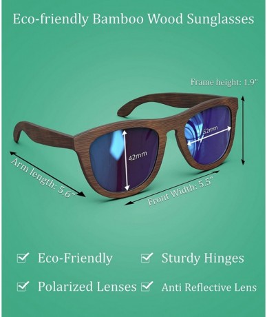 Rimless Polarized Bamboo Wood Sunglasses For Men & Women With Bamboo Sunglasses Case - C1186WTU76I $31.63