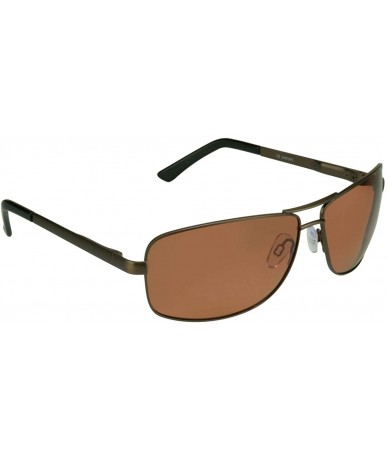 Rectangular HD Vision Polarized Aviator Sunglasses Blue Blocking Durable High Nickel Metal - Bronze Frame - C911C3CR305 $26.72
