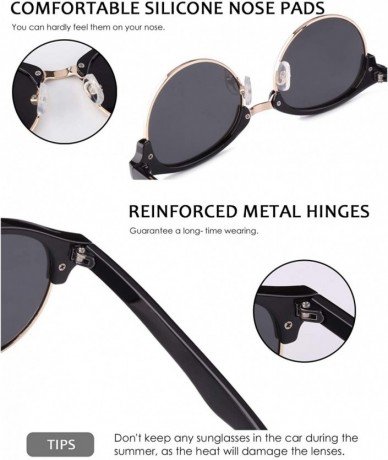 Cat Eye Classic Horn Rimmed Semi Rimless Polarized Sunglasses for Men Women GQO6 - 2 Brown-brown - CL187ALW4K5 $11.71
