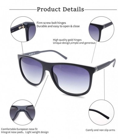 Rectangular Polarized Mens Sunglasses 100% UV Protection Outdoor - Matte Blue - C818W68Y9KG $18.32