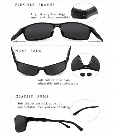 Sport Sports Polarized Sunglasses for men Outdoor golf fishing Driving Sunglasses Ultra Light - Black Frame Gray Lens - CK18H...