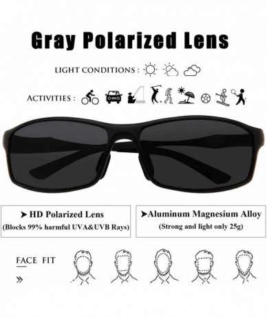 Sport Sports Polarized Sunglasses for men Outdoor golf fishing Driving Sunglasses Ultra Light - Black Frame Gray Lens - CK18H...