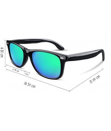 Cat Eye Great Classic Polarized Sunglasses Men Women HD Lens B1858 - Green Mirrored Lens - CP18QQUWSO2 $14.31