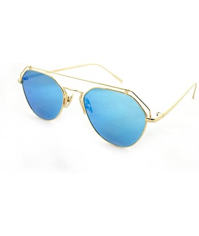 Aviator "Valky" Geometric Aviator Ultra Premium Brushed Aluminum Authentic Flash Sunglasses - CA12K7SU30N $11.71