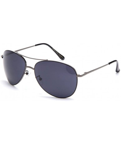 Aviator Men's Aviator Style Thick Metal Frame Spring Temple Sunglasses - Gunmetal - CR11KW0O0DX $10.05