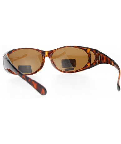 Oval Polarized 60mm Rhinestone Trim Oval Fit Over Sunglasses - Tortoise Brown - CC12O1YZ8OT $10.24