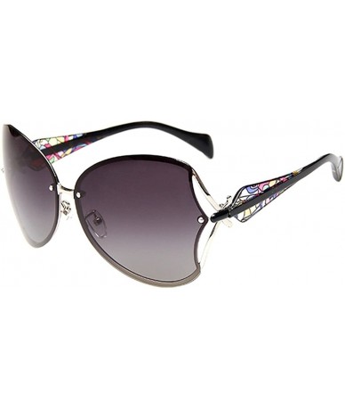 Oversized Womens Ladies Fashion Colorful Polarized Oversized Frame Driving UV400 Sunglasses - Black - C118OQ668TI $19.82
