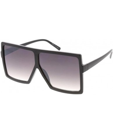 Shield Heritage Modern"Tucker" Simple Flat Top Square Frame Sunglasses - Black - CE18GYS6X95 $19.99