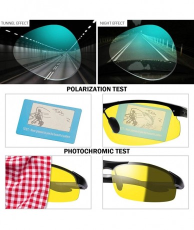 Sport Men's Photochromic Polarized Sunglasses Day and Night Driving Sports Glasses - 8003 Yellow - CF192DUHSM9 $29.90