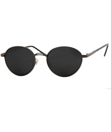 Sport Stylish Sunglasses Women Oval Classic Vintage Retro Metal Trendy Black - Gunmetal Frame / Black Lens - CP18O7KA3Z8 $9.54