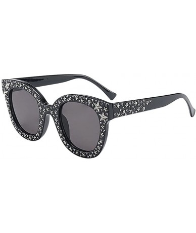 Sport Womens Fashion Sunglasses - Artificial Diamond Cat Ear Quadrate Big Metal Frame Brand Classic by 2DXuixsh - A - CF18S6O...