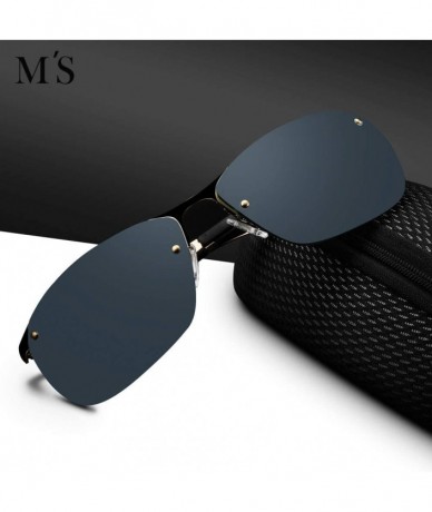 Rectangular Polarized Sunglasses for Men Driving glasses Rectangular half frame Vintage Sun Glasses For Men/Women - C518RMD34...