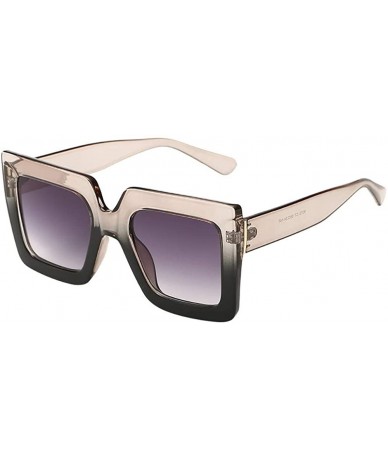 Square Women Man Square Big Frame Sunglasses Eyewear Retro Unisex Fashion Sunglasses - C - CK18SX3S2NQ $8.10