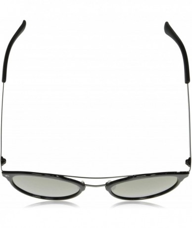 Square "The Producer" Handcrafted Designer Polarized Round Sunglasses - Jet Black/Silver Mirror - C217YEGK0NX $21.64