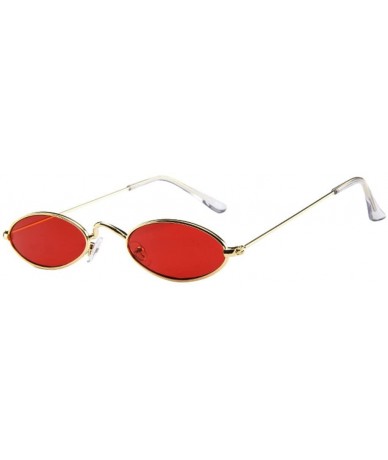 Oval Retro Small Oval Sunglasses Metal Frame Shades Eyewear Military Style Classic Sunglasses - C - CC18R4L800D $7.98