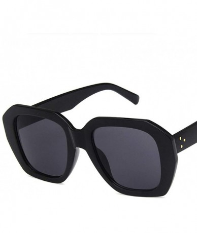 Square Unisex Sunglasses Fashion Bright Black Grey Drive Holiday Square Non-Polarized UV400 - Bright Black Grey - CZ18RLXDGNX...