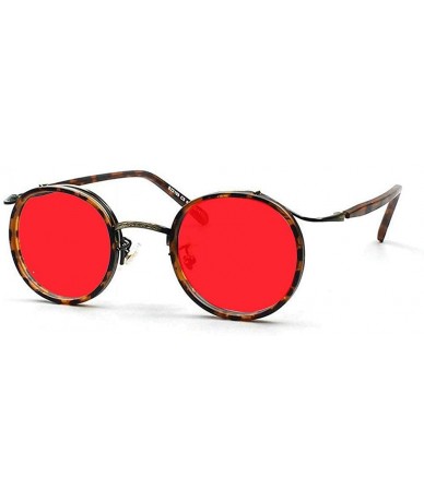 Round Sunglasses Designer Glasses Leopard leopard - Leopard&red - CW192SMZYCK $19.34