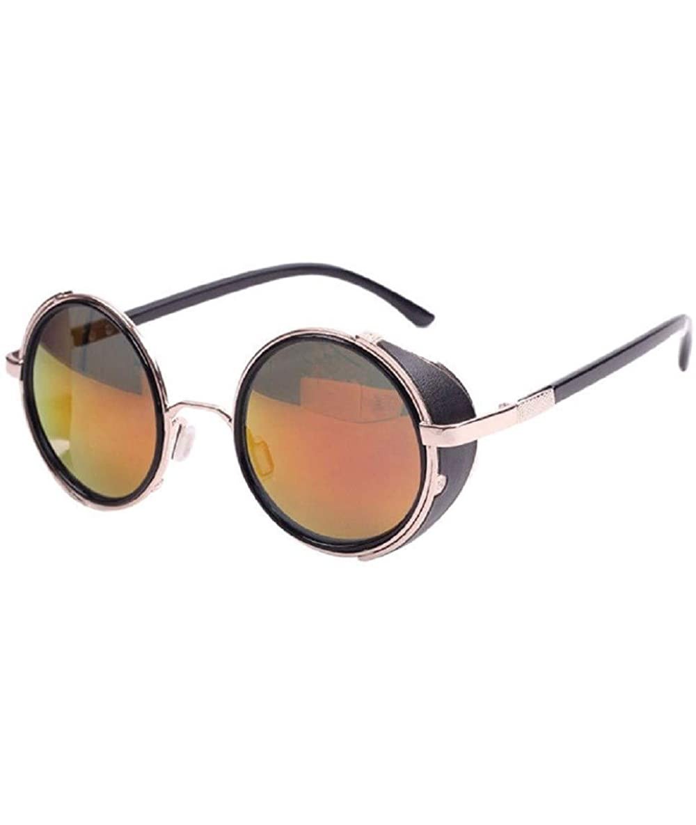 Rimless Women Fashion Round Frame Glasses Cyber Goggles Steampunk Sunglasses Vintage Retro - C - CH18SX594WE $6.16
