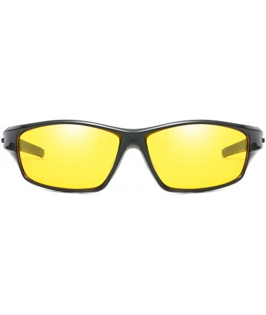 Oval Sport Polarized Sunglasses for Men UV Protection Driving Fishing Sun Glasses D620 - Black/Night Vision Lens - CX18W3448Y...