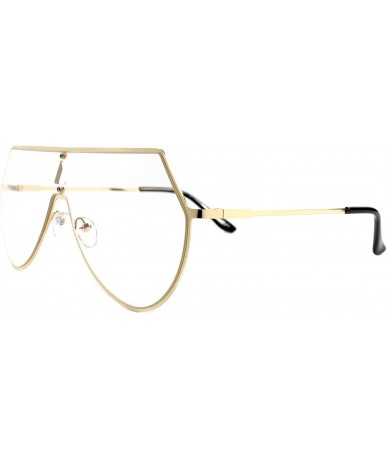 Aviator Unique Modern Hip Hop Swag Flat Top Mens Womens Gold Clear Lens Eye Glasses - CP180244M7R $24.34