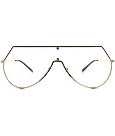 Aviator Unique Modern Hip Hop Swag Flat Top Mens Womens Gold Clear Lens Eye Glasses - CP180244M7R $9.86