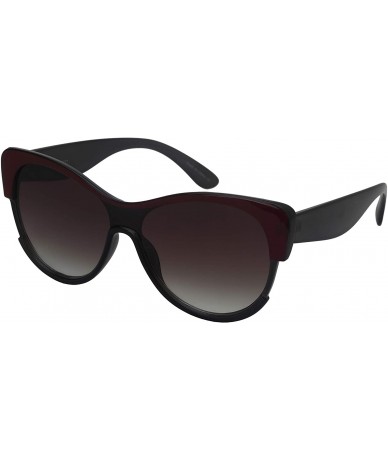 Shield Mono Shield Cateye Sunglasses for Women One-piece Flat Lens 55702TT-FLFM - C218I53M0GS $11.26