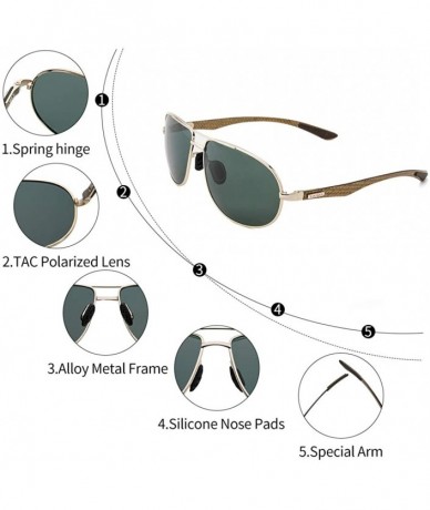 Round Mens Polarized Sunglasses Military Style - Round 63mm Classic Aviator Sunglasses Lens and Vintage Design Frame - CP18QE...
