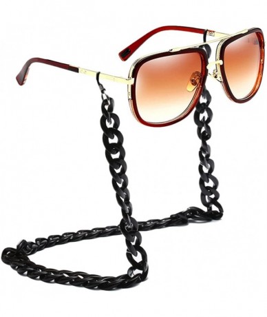 Square Neck Cord Strap Square Sunglasses Mens Outdoor Activities Keep Glasses On - Brown - C618CYRSOGR $42.20