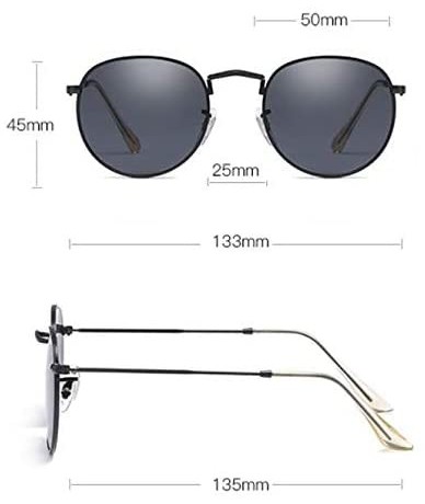 Round Vintage Classic Round Sunglasses Metal Frame Men Women Driving UV400 Lens Protection Sun glasses - Black/Red - C3197RKG...